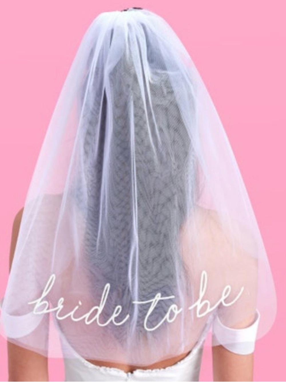 White 'Bride to Be' Two-Tier Bridal Veil